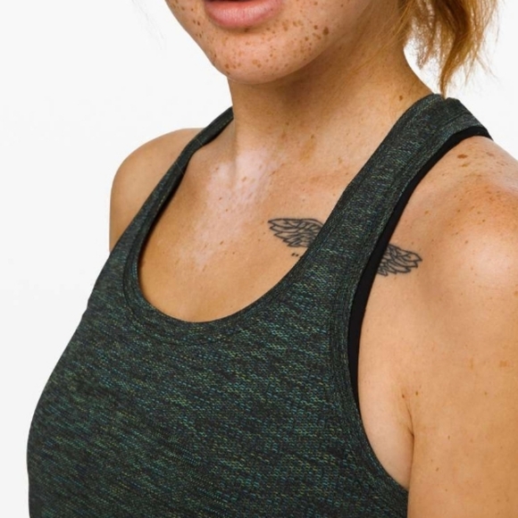 Lululemon Swiftly Speed Racerback. Heathered. Black, green, blue. Size 4. - Picture 4 of 10